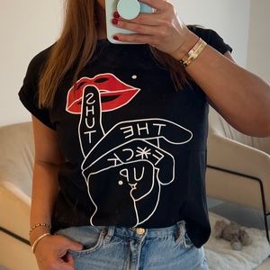 STFU T-shirt Shut the F up black T-shirt